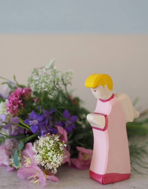 Figurine ange rose en bois - Holztiger