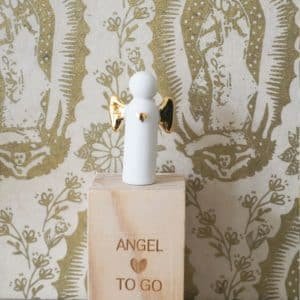 Mini Ange en porcelaine - Or et Blanc - Angel to go