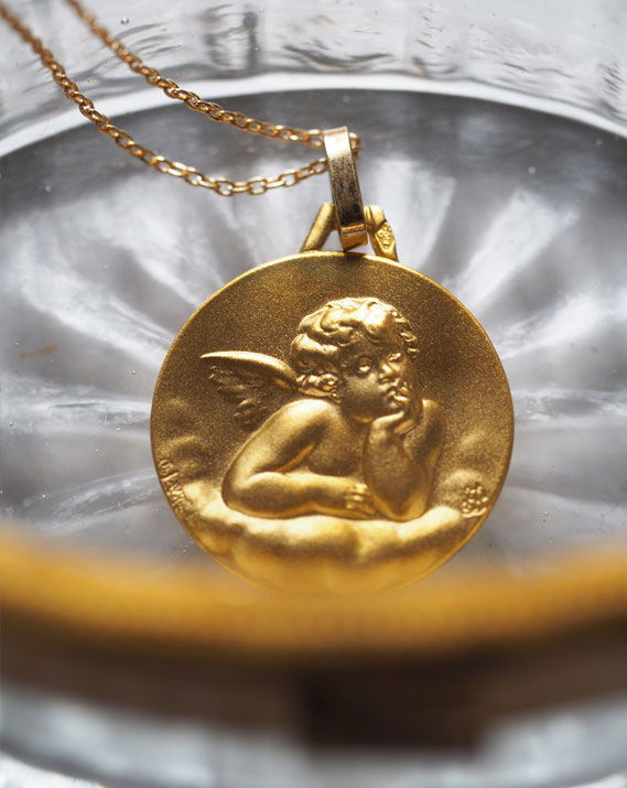 Médaille Ange songeur | Or 18 carats