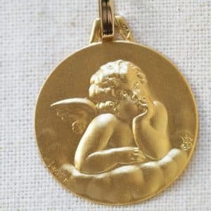 Médaille Ange songeur | Or 18 carats