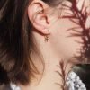 Boucles d'oreilles créoles Croix | Or 9 carats