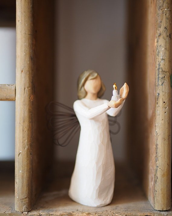 Figurine ange gardien et petite fille - Wendt & Kühn - Catho Rétro