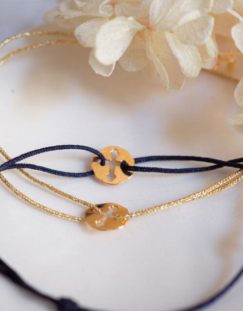 Bracelet la Minotte Croix Trilobée | Or 18 carats ©Catho Rétro