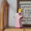 Figurine ange rose en bois - Holztiger
