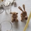 Figurines lapin de Pâques en bois