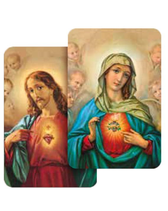 Signet 3D Coeur Sacré de Jésus, Coeur Immaculé de Marie