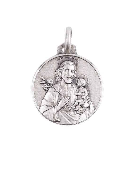Médaille Saint Joseph en argent - 1,8 cm