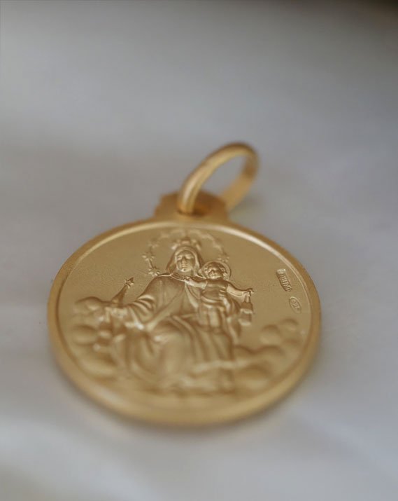 Médaille scapulaire en plaqué or