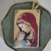 Porte-monnaie fil doré et icône Vierge à l'enfant profil
