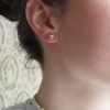 Boucles d'oreilles colombes | Or 18 carats et émail ©Catho Rétro