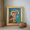 Grande icône de la Sainte Famille peinte à la main