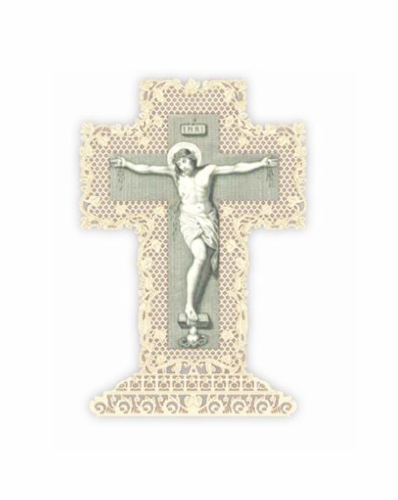 Signet dentelle jésus sur la croix