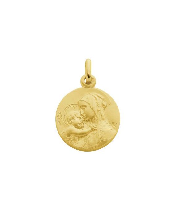 Médaille Vierge à l'enfant plaqué or