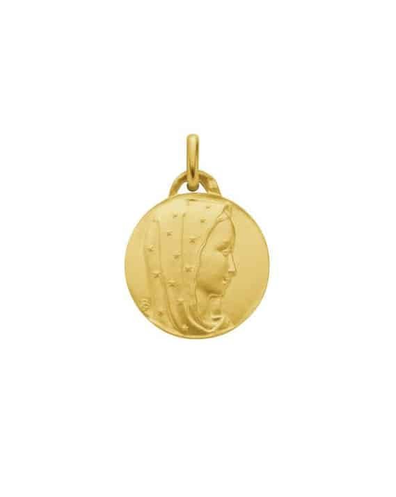 Médaille Vierge étoilée - Plaqué-or 18 mm