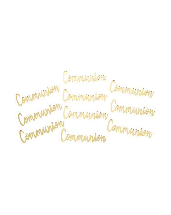 10 confettis Communion dorés