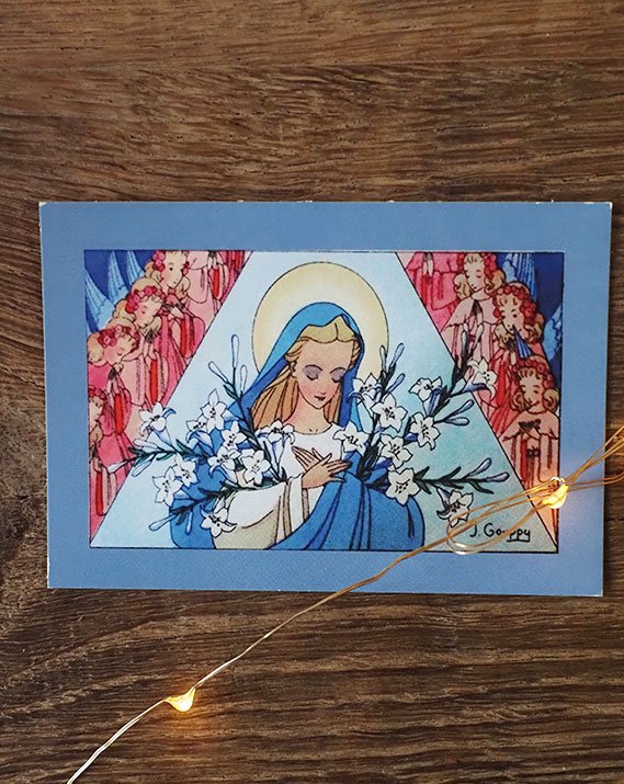 Carte postale - Vierge Marie aux Lys