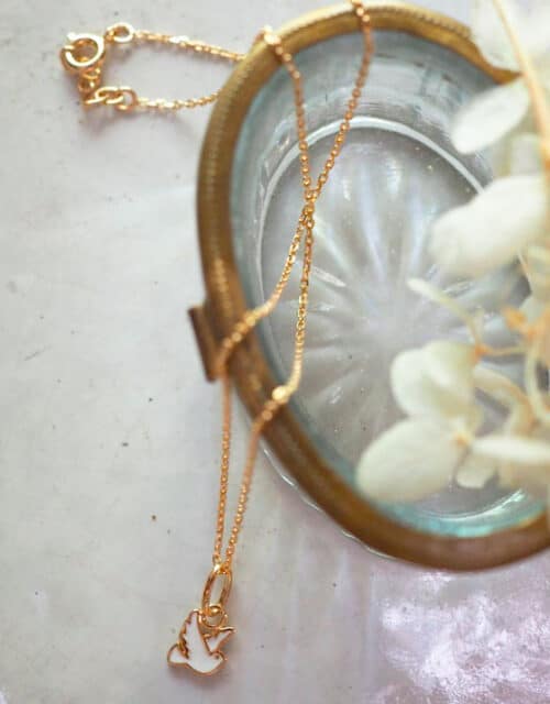 Collier enfant paloma plaque or