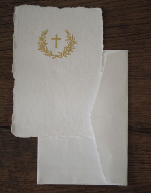 Carte religieuse avec enveloppe - Hosanna ©Catho Rétro
