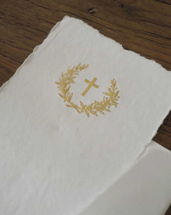 Carte religieuse avec enveloppe - Hosanna ©Catho Rétro