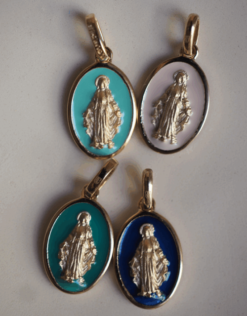 Pendentif ovale vierge miraculeuse