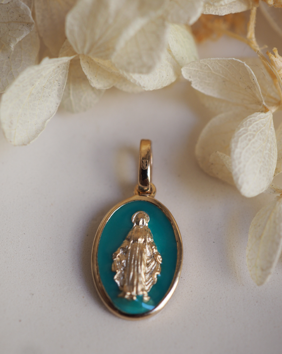 Pendentif ovale vierge miraculeuse